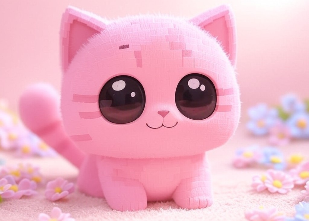 Pink Pixel Cat cat2